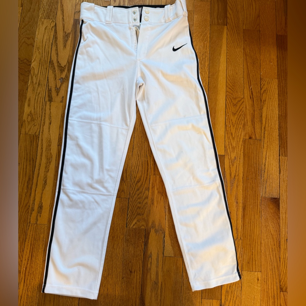 Nike White and black baseball pants youth L